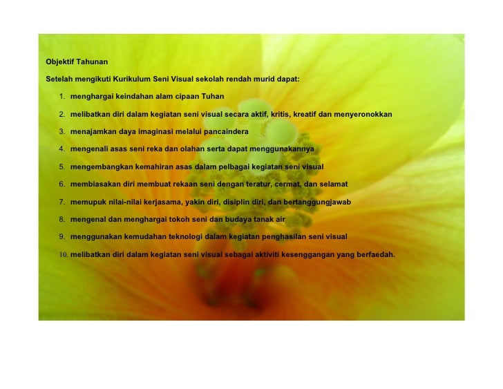 Rancangan tahunan dunia seni visual thn 1