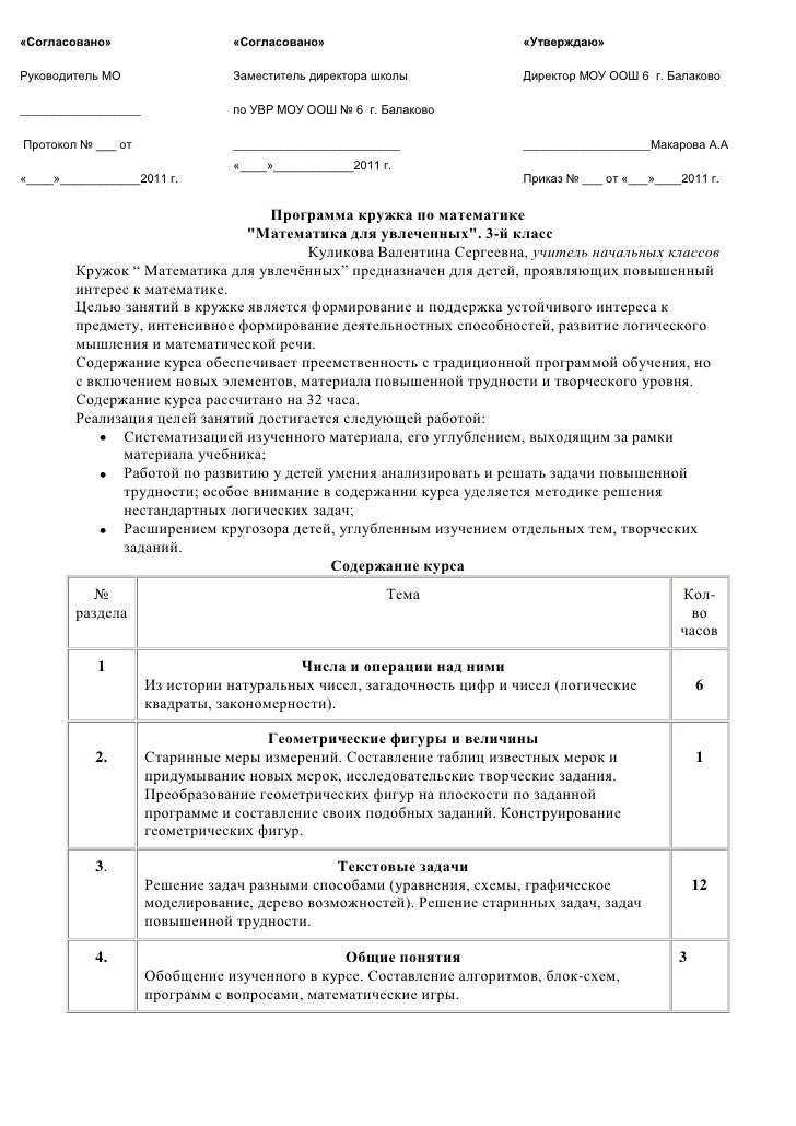 Программа театрального кружка 3 класс