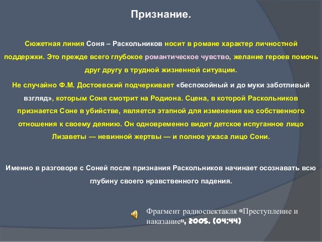 признание раскольникова об убийстве Лисе увидел