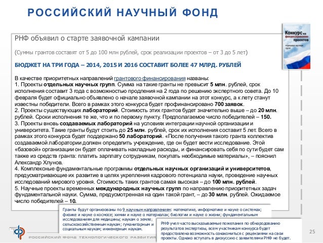 Конкурс грантов рнф Конкурс грантов рнф