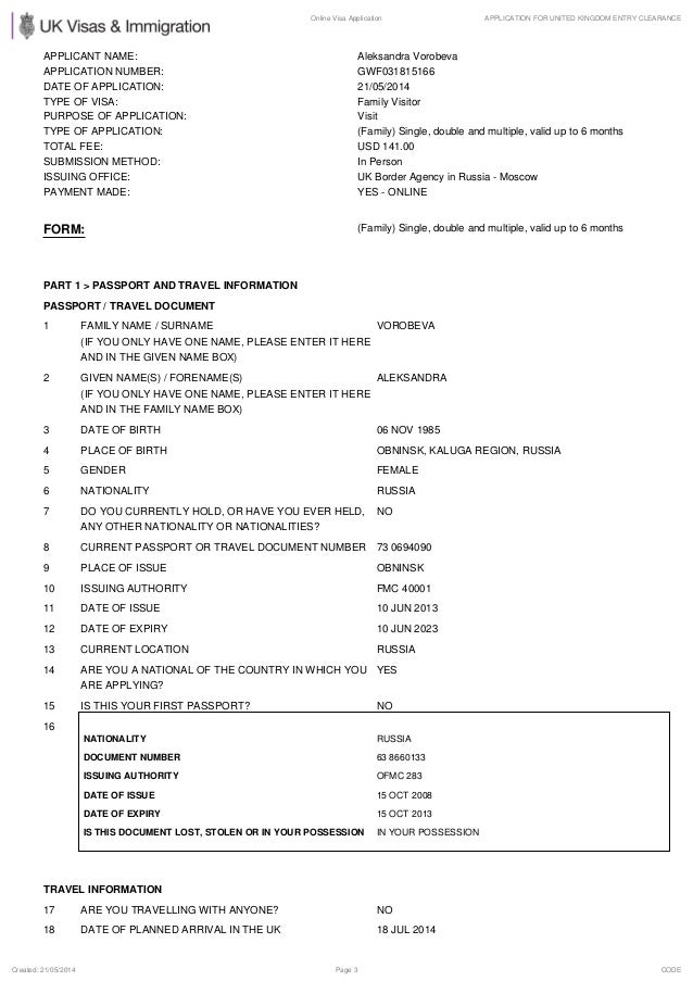 Online Visa Application APPLICATION FOR UNITED KINGDOM ENTRY CLEARANCE ... Online Visa Application APPLICATION FOR UNITED KINGDOM ENTRY CLEARANCE ...