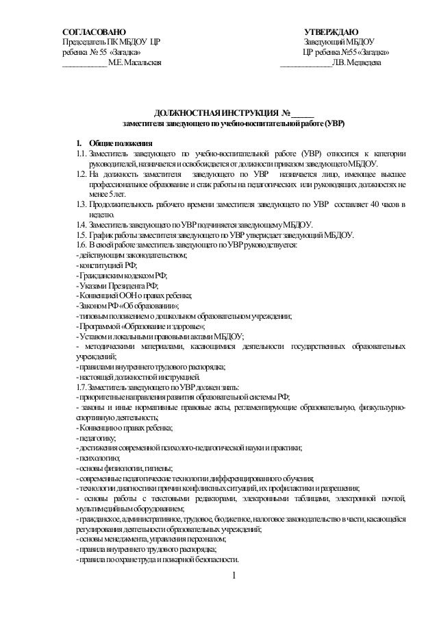 должностная инструкция - зав.практикой