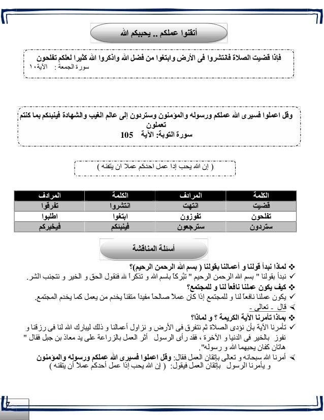 للصف السادس الابتدائي نشر اقوى بوكليت تربية اسلامية (33 ورقة شامل كل الفروع) نزل للترم الثانى 2015 -8-638