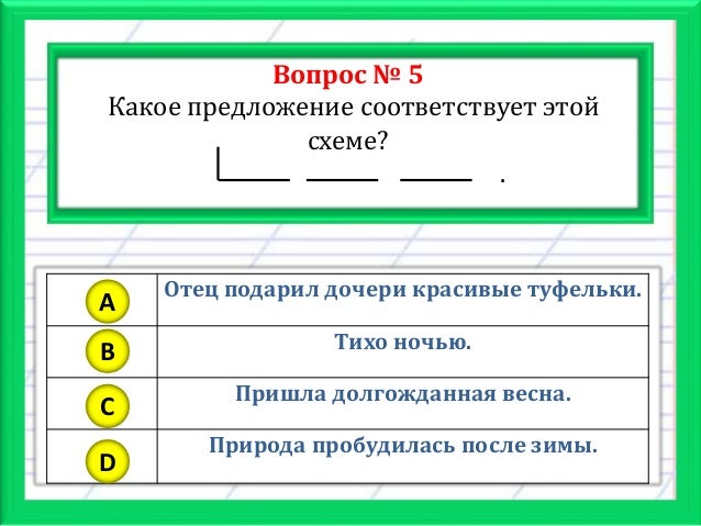 схема предложения для 1 класса