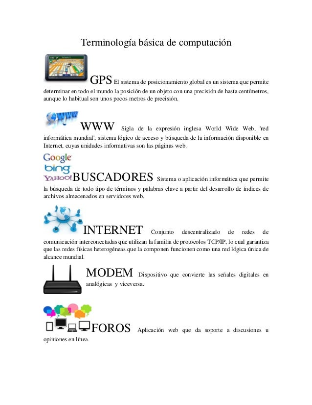 TERMINOLOGIA COMPUTACION terminologia computacion: