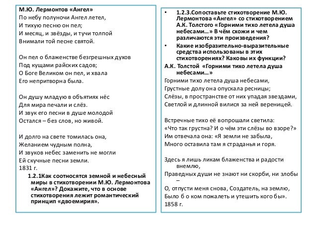 О чем стих дума лермонтов О чем стих дума лермонтов