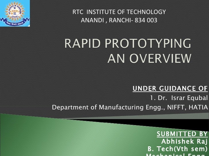 Rapid Prototyping Pdf Ppt