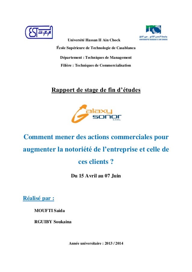 Rapport de stage galaxy sonor