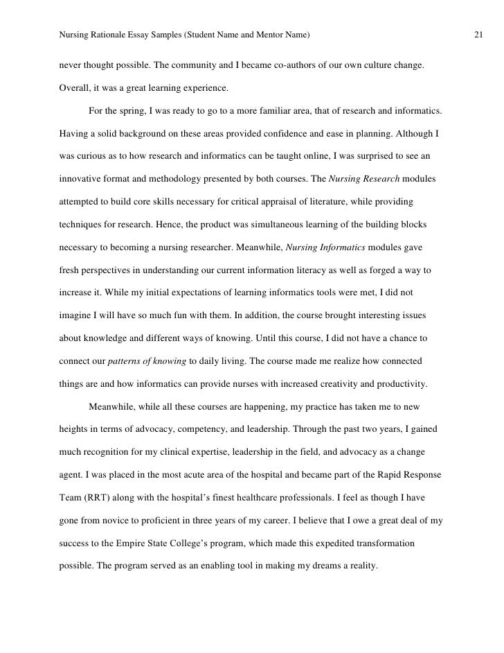nursing school essays examples