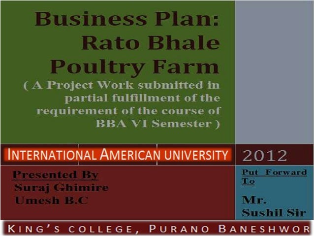 Business Plan for poultry farm
