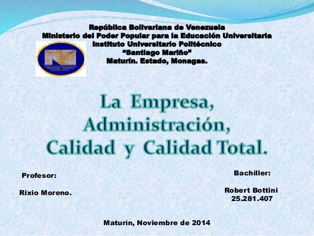 CALIDAD TOTAL EMPRESA calidad total empresa: