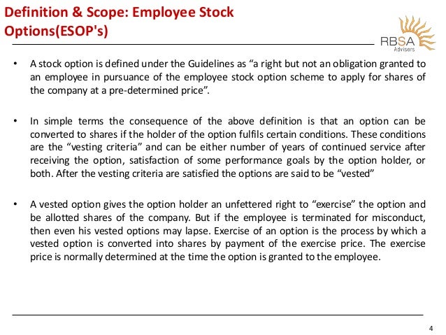Define employee stock options