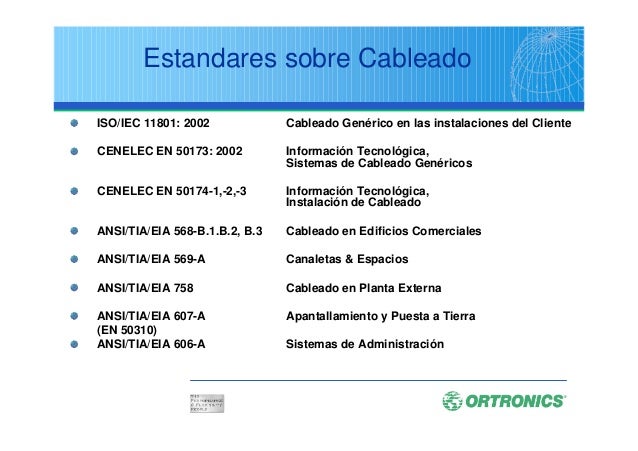 Resultado de imagen para tabla de estandares cableado estructurado