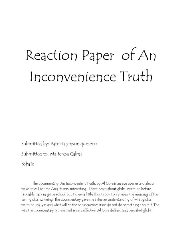 An inconvenient truth essay paper