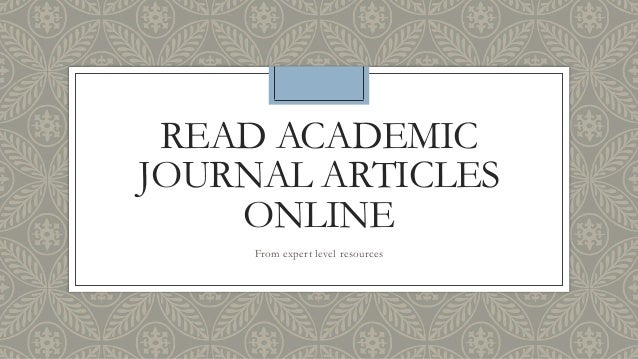 Scholarly journals online