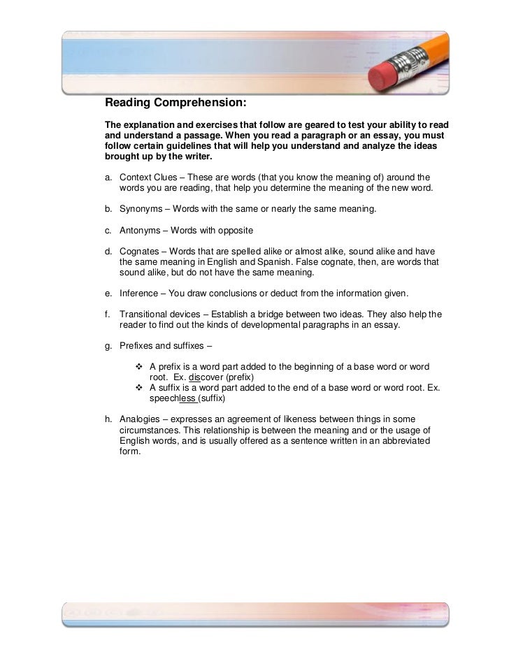 Comprehension Essay