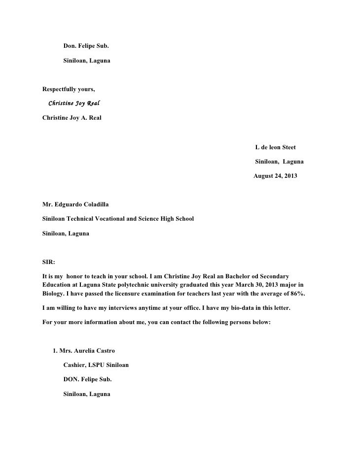 job application letter sample for fresh graduate doc