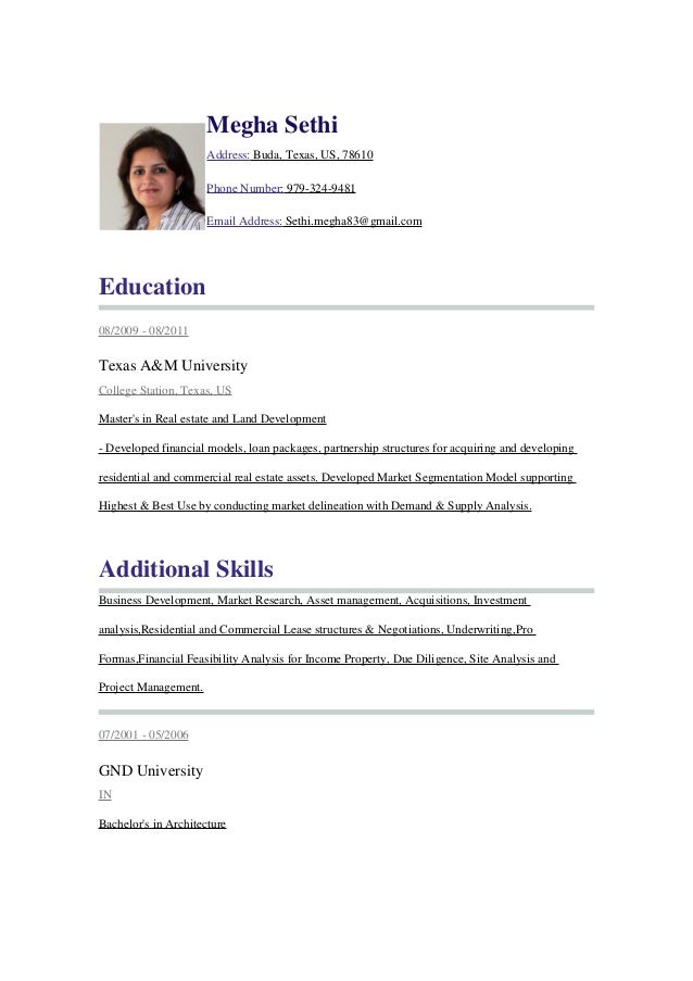 real estate professional resume