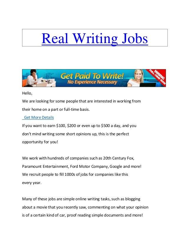 Online writing jobs from home image