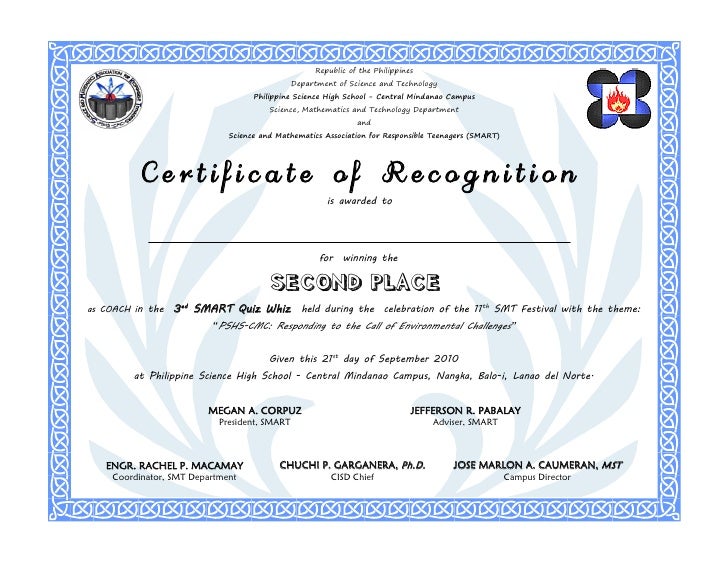 Recognition coach-2nd place Recognition coach-2nd place