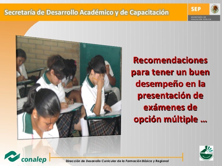 Recomendaciones para examenes de opcion multiple Recomendaciones para examenes de opcion multiple