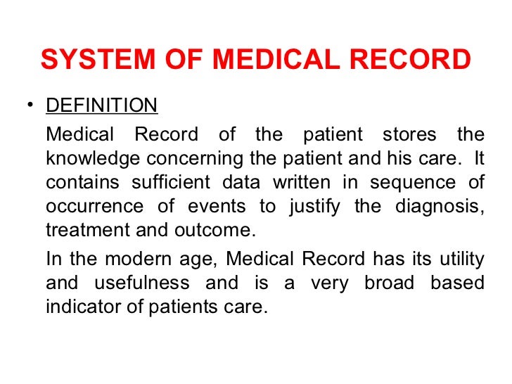 Recording & reporting