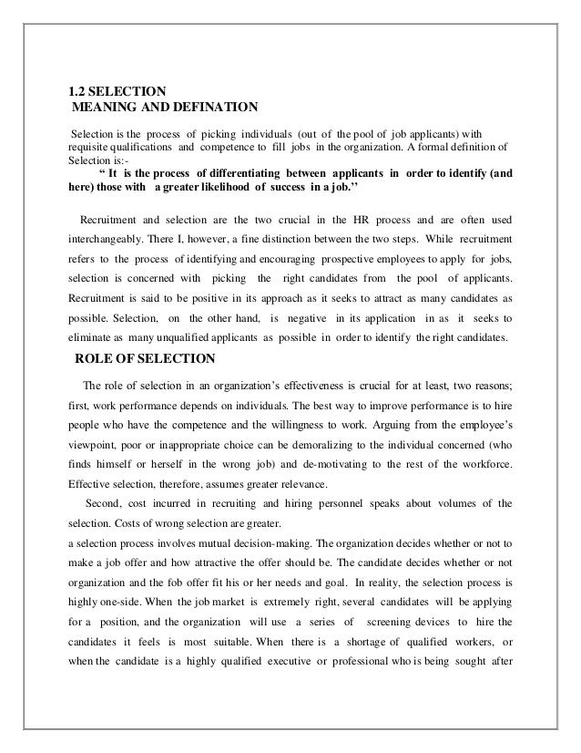 Literature Review Of Recruitment And Selection