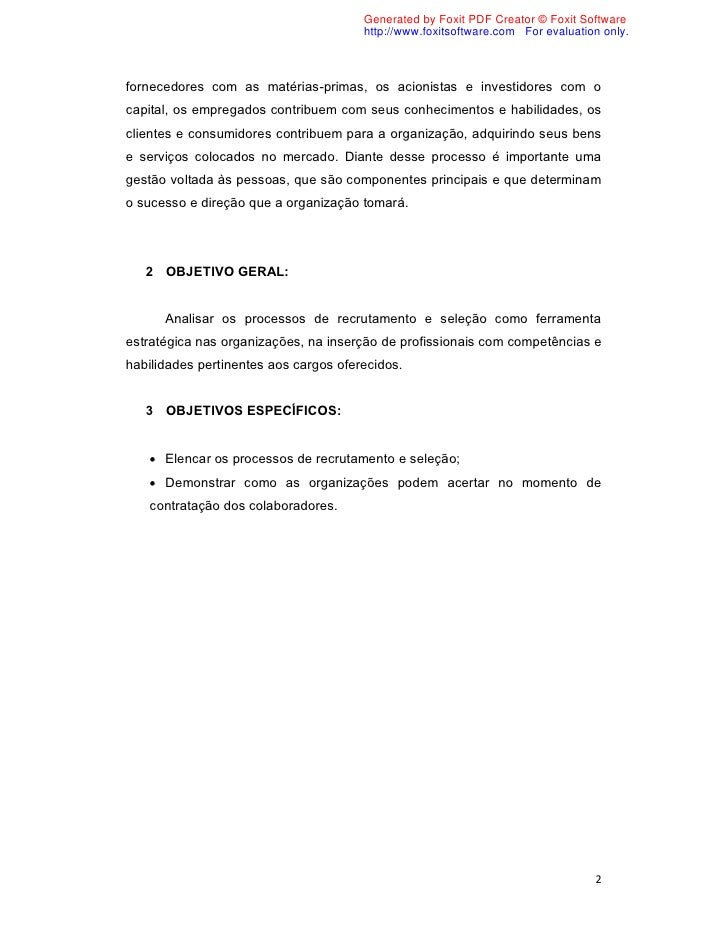 Monografia recrutamento e selecao pdf
