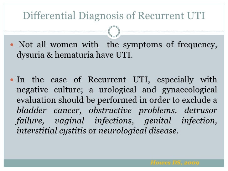 NEW DIFFERENTIAL DIAGNOSIS DYSURIA different