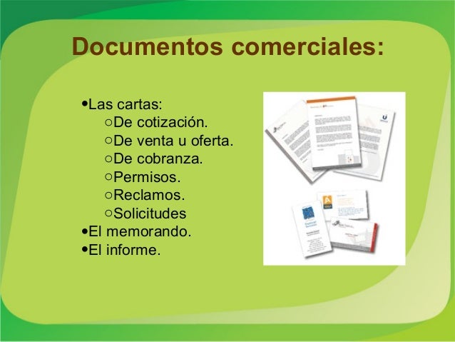 Resultado de imagen para TIPOS DE DOCUMENTO COMERCIAL