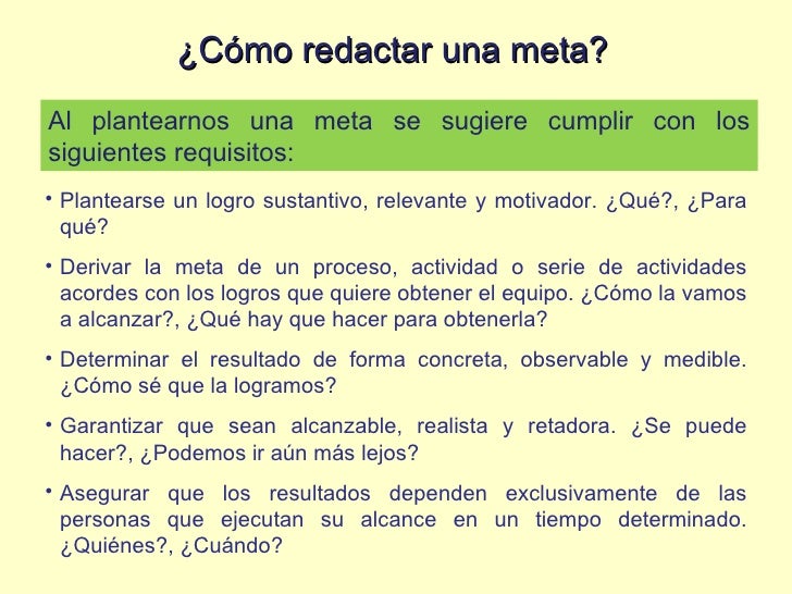 EJEMPLOS DE OBJETIVOS METAS ejemplos de objetivos metas:
