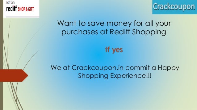 Rediff shopping discount coupons 2019
