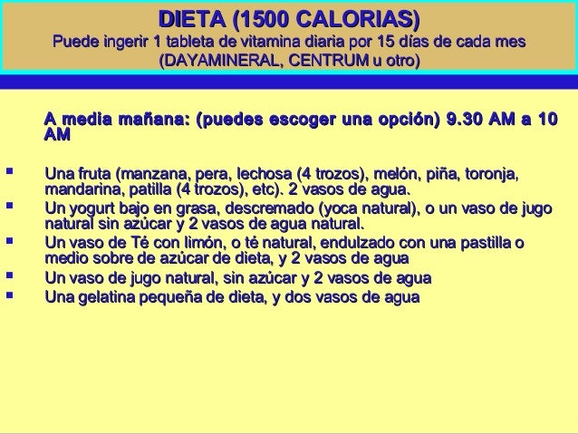 Dieta 1500 Calorias Hospital