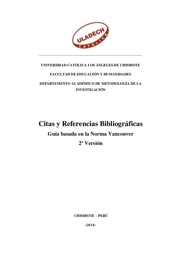 Bibliogragia segun vancouver