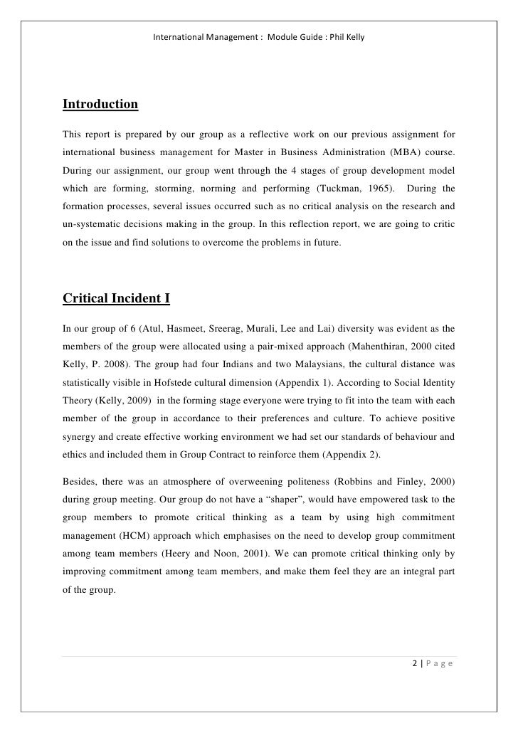 Reflective essay group formation conflict & leadership