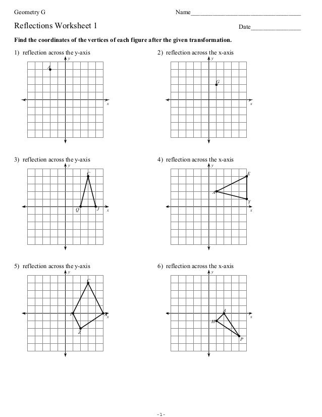 Geometry Reflections Worksheet 1 Answers Inspireops