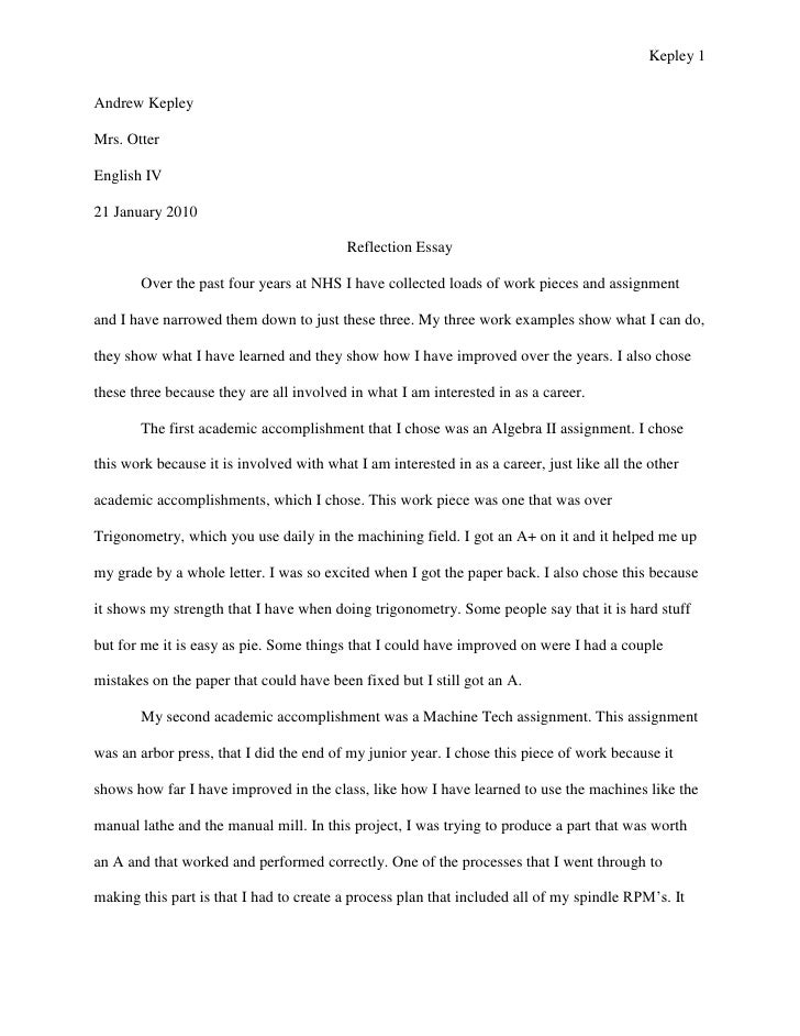 Reflective essay samples with references picture