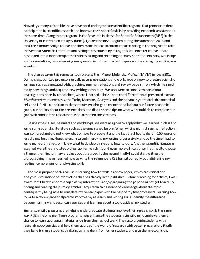 Examples of reflective writing - Home - Monash University