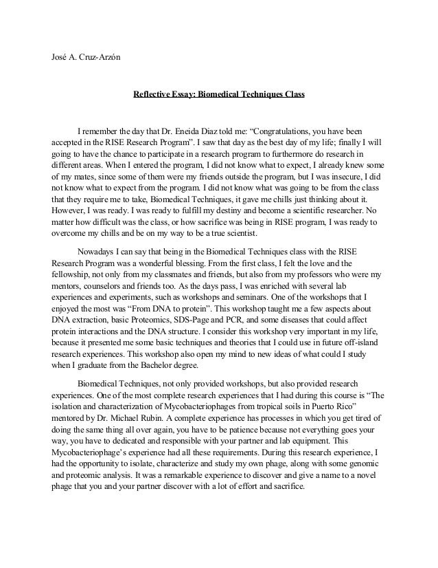Final Self-reflective Essay pdf - Ideals
