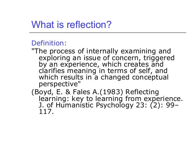 Definition of a reflective essay
