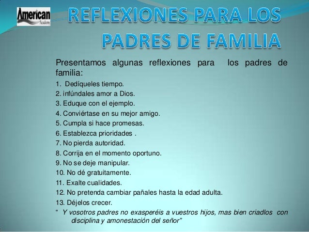 Reflexiones Para Padres De Familia Reflexiones Para Padres De Familia