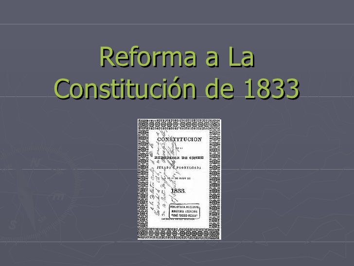Reforma A La ConstitucióN De 1833