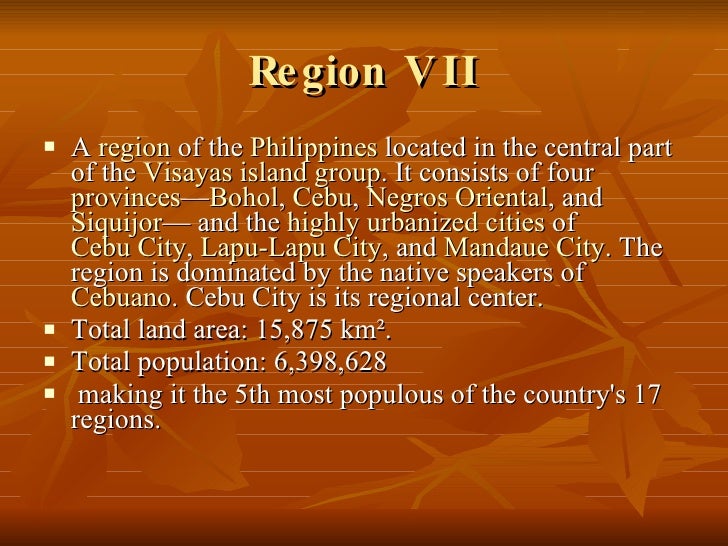 Region vii, central visayas Philippines