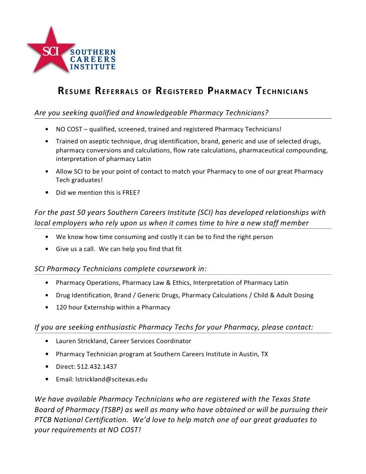 pharmacy technician resume sample