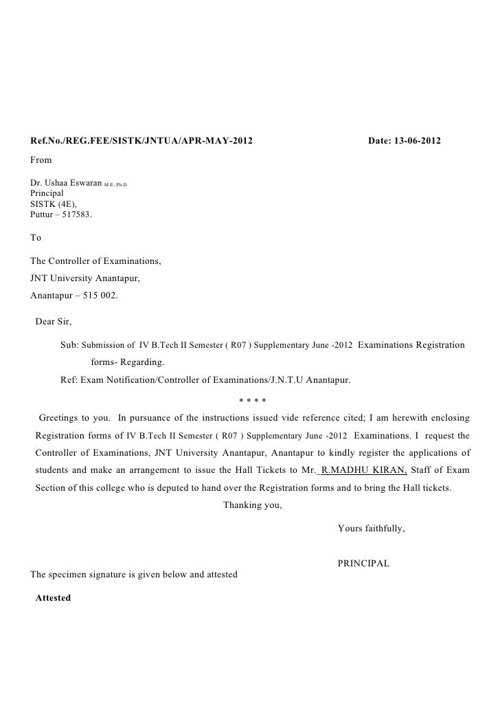 Registration forms covering letter