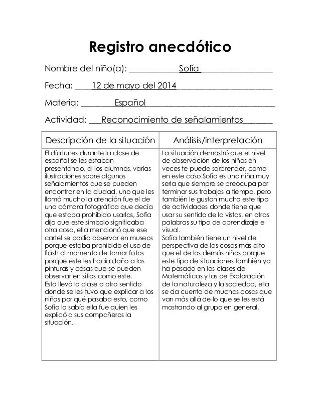 Registro Anecdotico Definicon Registro Anecd Tico Nombre Del Registro Anecdotico Definicon Registro Anecd Tico Nombre Del