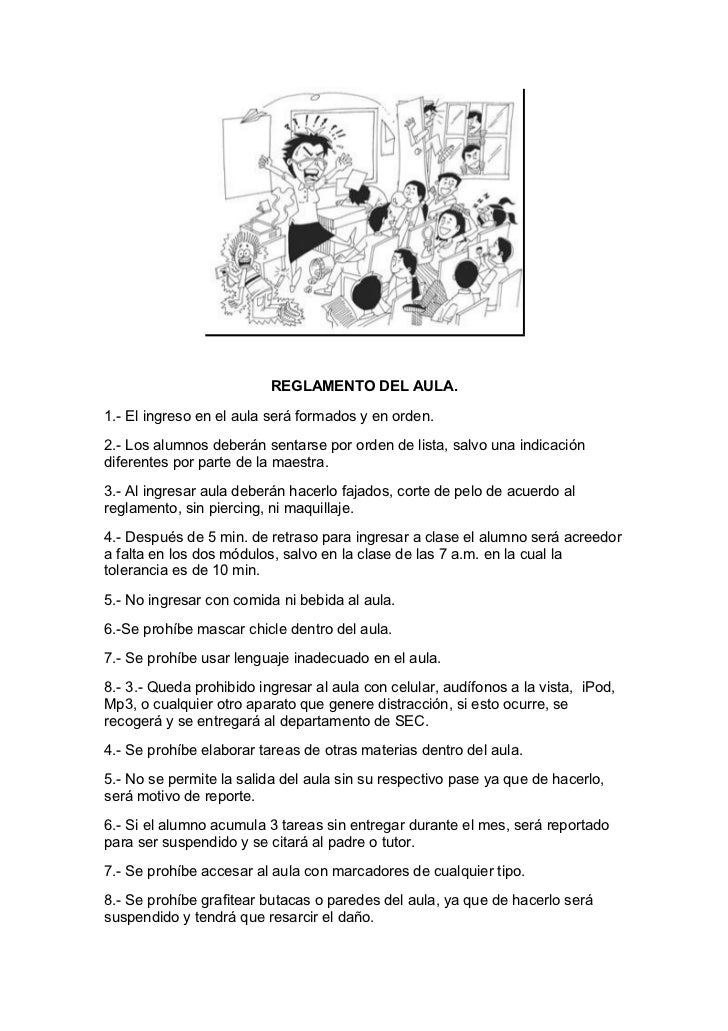 Reglamento del aula Reglamento del aula