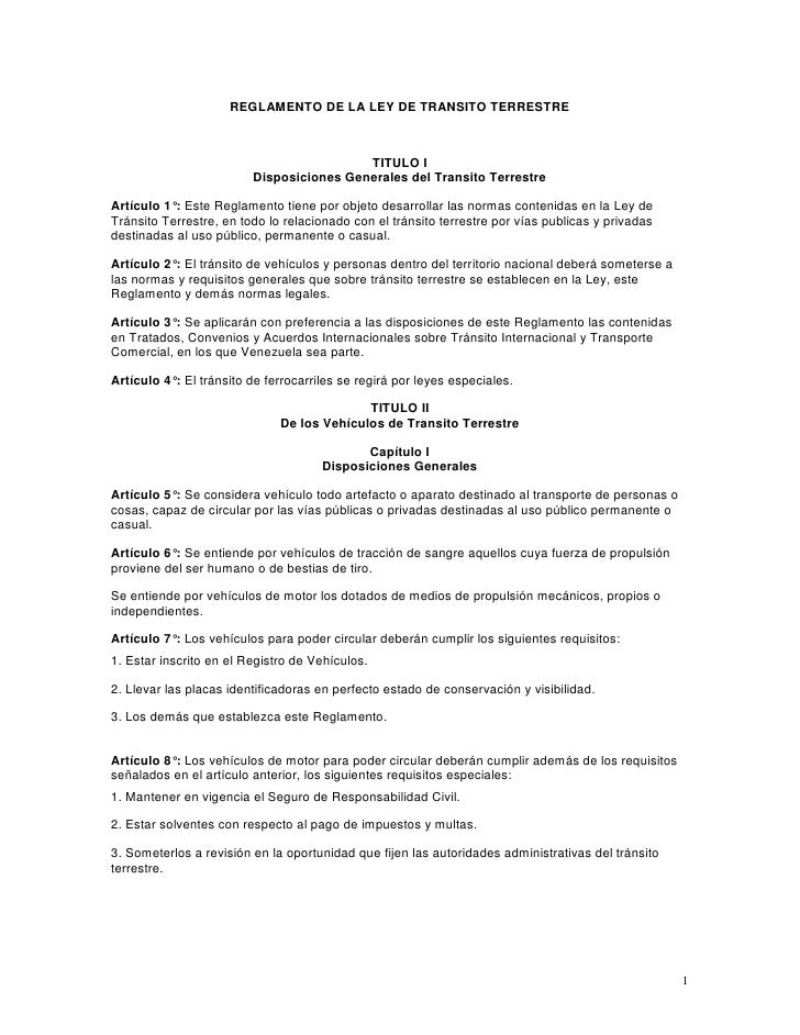 LEY DE TRANSITO EN VENEZUELA ley de transito en venezuela: