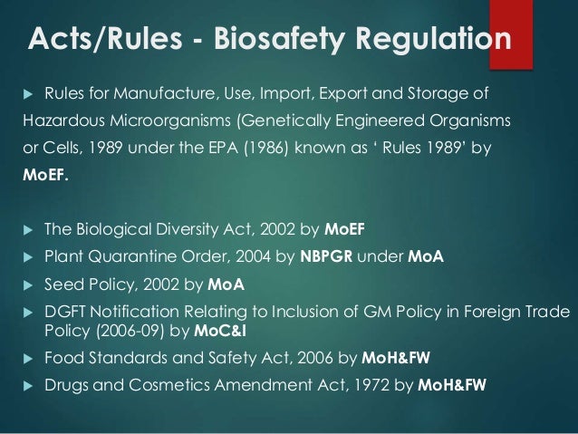 regulations for safety in biological plants food safety regulations 2006