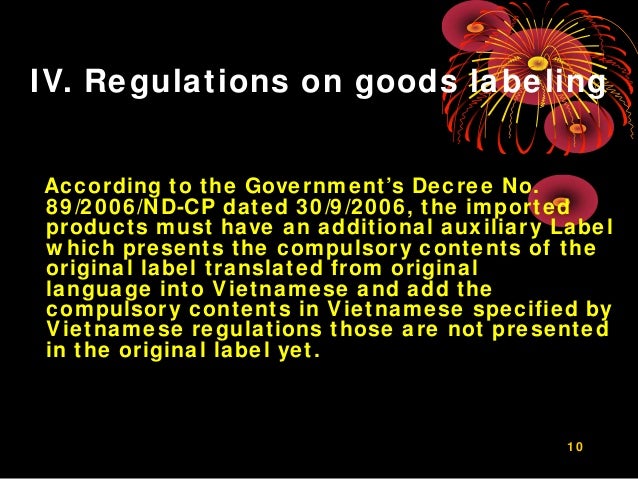 Regulations on the Imported Wine in Vietnam 2012
